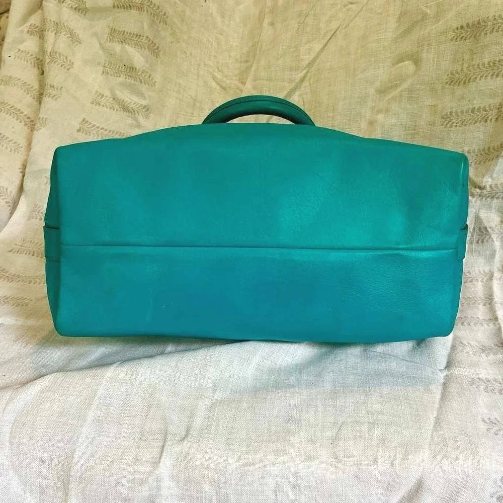 Coach‎ Legacy Molly Satchel 21132 Robin's Egg Blue Turquoise Leather Tassel Boho